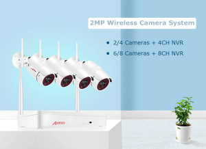ANRAN 2MP Wifi NVR Kit 4CH Wireless CCTV System 1080P IP Camera